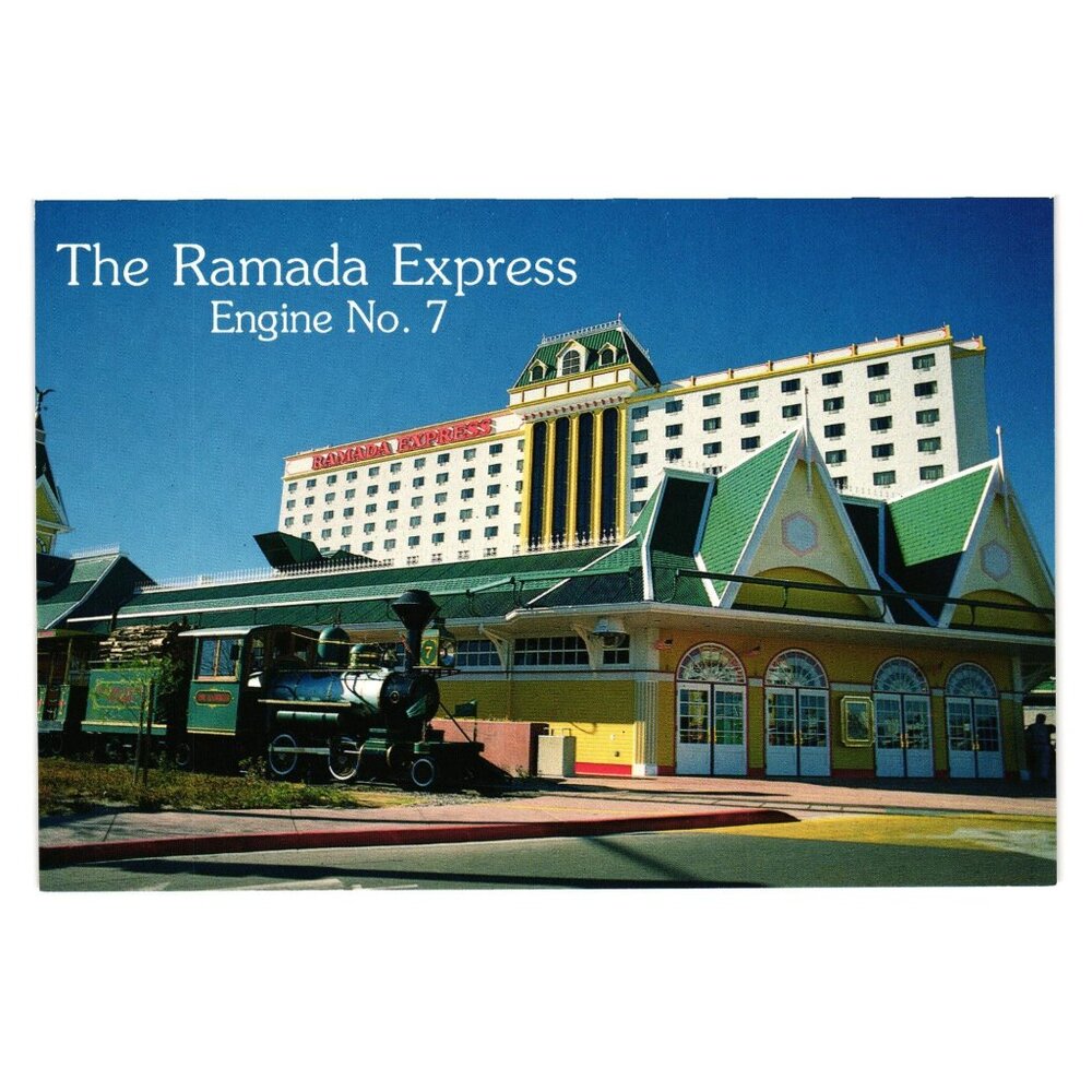 Ramada Express Hotel Engine No 7 Train Vintage Postcard Tourist Vacation Casino